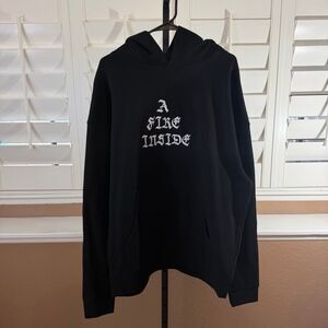 AFI A Fire Inside Black Oversized Hoodie Sz XL Boxy Mall Goth Post Hardcore Alt